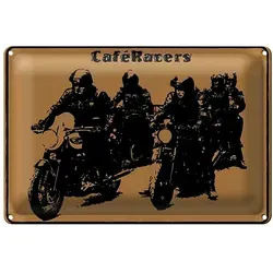 Roomando Metallschild Blechschild Spruch 30x20cm Motorrad Caqfe Racers motorcycle 30x20