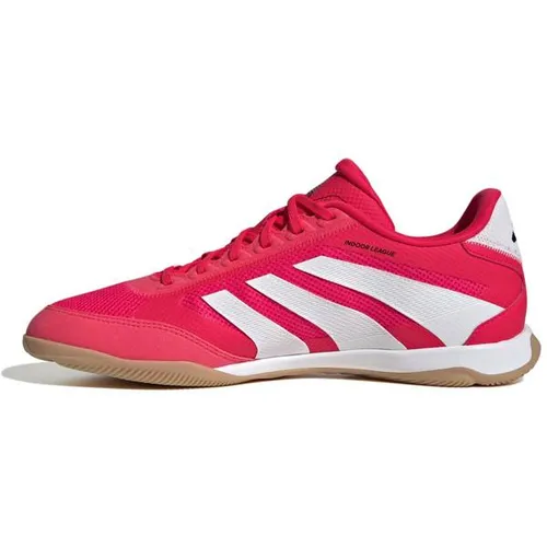 Adidas PREDATOR LEAGUE IN - rot - Hochwertige Fußballschuhe für Hallenfußball, mit atmungsaktivem Mesh-Obermaterial und optimalem Grip durch Non Marking Gummiaußensohle. Hergestellt aus mindestens 20 % recycelten Materialien für eine nachhaltige Wahl.