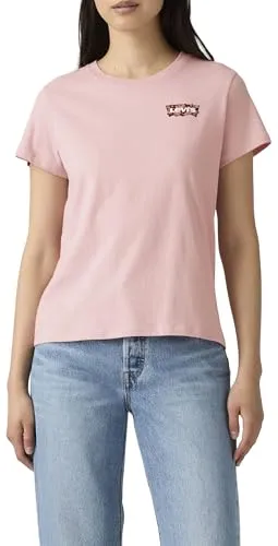 Levi's® THE PERFECT TEE Batwing-Logoprint T-Shirt in Rosa - Shirt in casual Schnittform, aus 100% atmungsaktiver Baumwolle, ideal für lässige Outfits und bequem zu tragen.