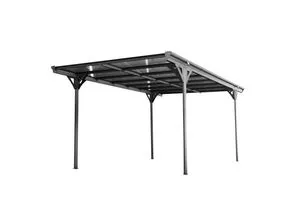 Westmann Aluminium Flachdach Carport Helsinki 15 m² - stabiler Carport in anthrazit mit Regenrinne, ideal für optimalen Wetterschutz und hohe Schneelasten