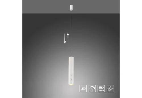JUST LIGHT LED Pendelleuchte – dimmbar und akkubetrieben - Moderne Pendelleuchte für Innenräume, höhenverstellbar und warmweißes Licht mit 300 lm. Ideal für flexible Lichtgestaltung in Ihrem Zuhause.