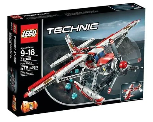 LEGO 42040 Technic - Löschflugzeug 2-in-1 - LEGO® Technic Löschflugzeug mit rotierendem Propeller und Wasserauslöse-Funktion. Ideal für kreative Bauprojekte ab 9 Jahren, wandelbar in einen Überschalljet!