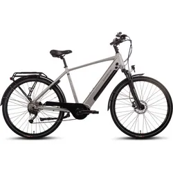 E-Bike SAXONETTE "Saxonette Deluxe Sport (Diamant)" Gr. 48, silber - E-Bikes - Das Saxonette Deluxe Sport vereint Komfort und Stil mit einer SHIMANO Kettenschaltung, 9 Gängen und hydraulischen Scheibenbremsen für sicheres Fahren und eine Reichweite von bis zu 80 km!