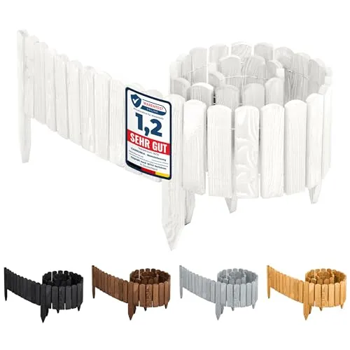 Garronda Beeteinfassung Holz Rollzaun 200 x 20 cm - Flexibler Holzzaun aus imprägniertem Holz, wetterbeständig und einfach zu installieren. Ideal für die individuelle Gestaltung von Beeten und Gärten.