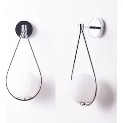Designer-Wandleuchte „Gota“ mit Opalglaskugel und silberner Metall-Deckenleuchte E27 - Elegante Wandleuchte „Gota“ mit opalgläserner Kugel und stilvollem Metall-Design. Ideal für eine gemütliche Atmosphäre, sorgt für helles, diffuses Licht und passt perfekt in jedes Wohnkonzept.