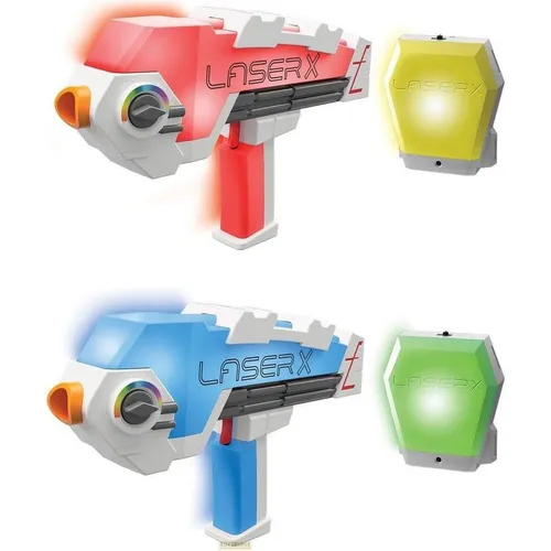 Laser X Revolution Double Blasters – Actionspiel für drinnen und draußen - Gewehre & Pistolen – Mit einer Reichweite von bis zu 60 m für spannende Kämpfe bei Tag und Nacht! Kompatibel mit allen Laser X Produkten. Enthält 2 Blaster und Brustreceiver.