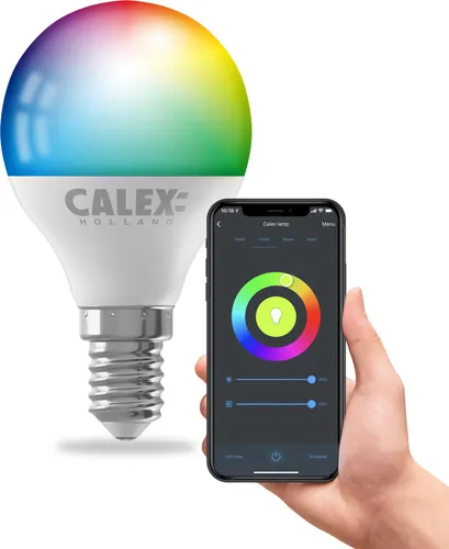 Calex Smart LED Lampe, E14, P45, RGB-Farben & kalt- bis warmweiß Licht, dimmbar, WLAN App- & Sprachsteuerung