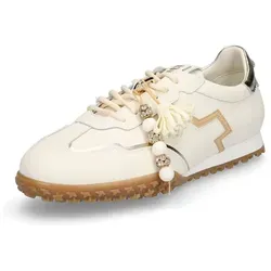 GIO COMBI LATTE Weiß - Elegante Damen Sneaker - Modische GIO COMBI LATTE Sneakers aus Glattleder mit hochwertigem Lederfutter und individuellem Wechselfußbett für optimalen Tragekomfort.