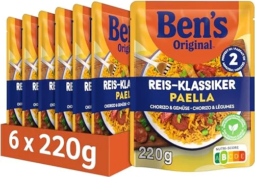 BEN'S ORIGINAL™ Fertiggericht Paella mit Chorizo & Gemüse 6 x 220g