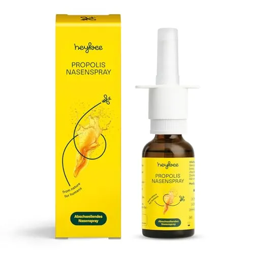 heybee® Propolis Nasenspray (1er Pack) – für sanfte Nasenpflege ohne Gewöhnungseffekt - 🐝 Mit Propolis und Meersalz: Unterstützt die Nasenschleimhaut und sorgt für sanfte Befeuchtung. Ideal bei Erkältung oder Allergien. 💧 Frei von Gewöhnungseffekt – für Erwachsene und Kinder ab 6 Jahren.
