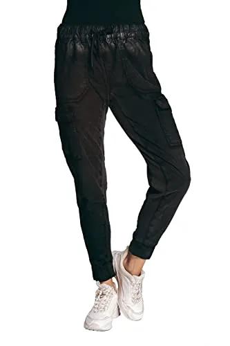 Zhrill Damen Cargohose Daisey in Black - Größe L - Damen-Hosen: Bequeme Cargohose im Cargo Stil, ideal für Office und Freizeit. Lässig und elegant zugleich, ein echter Allrounder für jeden Anlass!