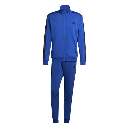 ADIDAS Herren Sportanzug 3-Streifen Tricot - Trainingsanzug aus 100 % recycelten Materialien, mit individuellem Kordelzug für perfekten Sitz und ideal für sportliche Aktivitäten oder entspannte Wochenenden.