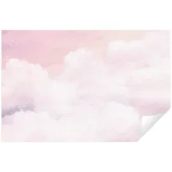Wallarena Fototapete Kinderzimmer Mädchen Himmel Wolken Rose - Wunderschöne Vliestapete für das Kinderzimmer mit einem zauberhaften Himmel-Motiv. Die Tapete ist dimensionsstabil, geruchsneutral und lässt sich leicht anbringen und entfernen.