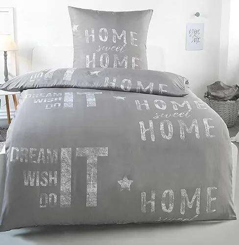 Kuscheli Bettwäsche 135x200 2 teilig | ÖkoTex Zertifiziert & für Allergiker geeignet | Bettwäsche Set Bettbezug 135 x 200 & Kissenbezügen 80x80 | modern & hochwertig