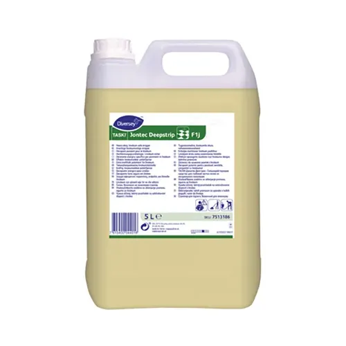 Diversey Taski Jontec Deepstrip F1j 5 L - Kraftvoller Grundreiniger für Linoleum - Grundreiniger für Linoleum, leicht alkalisch und schnellwirkend, ideal zur Entfernung von Beschichtungen und Pflegefilmen.