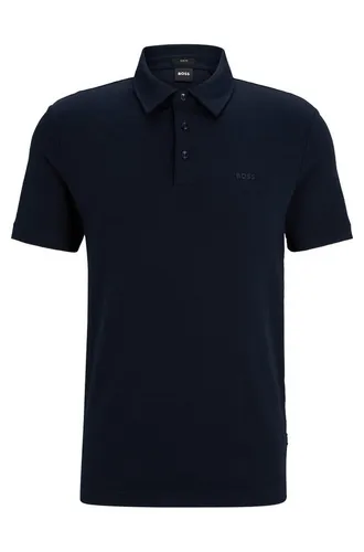 BOSS Herren Palosh 30 Slim-Fit Poloshirt Dunkelblau XL - Poloshirt aus hochwertiger Baumwolle, Slim Fit Design mit gummiertem Logo – ideal für einen modernen, lässigen Look.