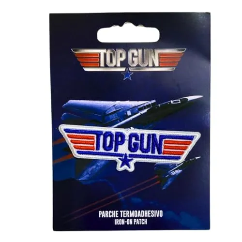 COMERCIAL MERCERA, Top Gun Aufnäher Patches, Originale, Aufnäher Ideal für Mützen, Jacken, T-Shirts oder Schultaschen, 100% Polyester (Top Gun, Gestickter)