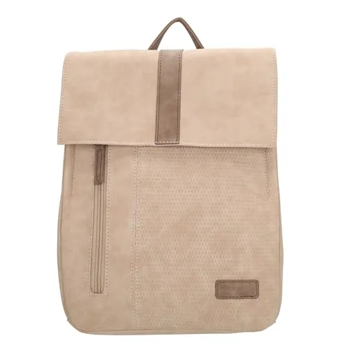 Beagles Rucksack "Brunete" in Beige - Stilvoll und Praktisch - Eleganter Kunstleder-Rucksack mit verstellbarem Schultergurt. Ideal für den Alltag mit praktischem Außenfach und Innentaschen für optimale Organisation.