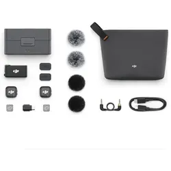 DJI Mic 3 Mikrofon-Set (2 Sender + 1 Empfänger mit Ladeschale) - Weiteres Kamera-Zubehör mit kabellosem Mikrofon-Set für klare Audioaufnahmen, unterstützt bis zu 4 Sender und 8 Empfänger gleichzeitig – ideal für Profis und den täglichen Einsatz.