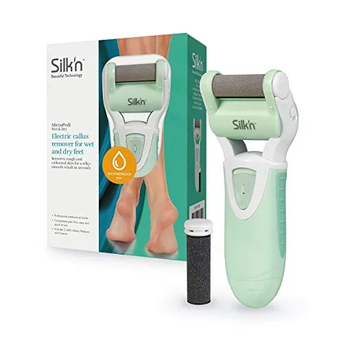 Silk'n MicroPedi Wet & Dry - Elektrischer Hornhautentferner - Hautpflege und effektive Hornhautentfernung in einem, mit wasserdichtem Design für die Nutzung bei nassen und trockenen Füßen.