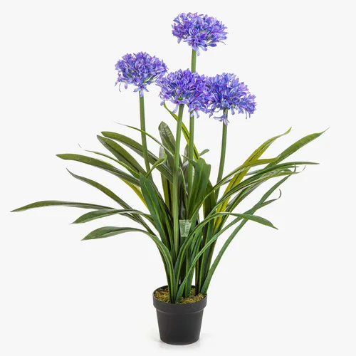 artplants Kunstpflanze Agapanthus LESEDA im Dekotopf, blau, 105cm