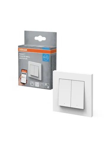 OSRAM SMART+ WiFi Wandschalter 2 Tasten - Smart Home-Beleuchtungszubehör mit magnetischem Design, USB-C aufladbar für 6 Monate Nutzung – ideal für flexible Lichtsteuerung.