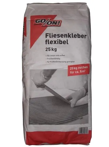 25Kg Flex Fliesenkleber - Frostwiderstandsfähig und Fußbodenheizung geeignet - Ideal für Innen- und Außenanwendungen, bietet dieser Fliesenkleber optimale Haftung und Flexibilität, perfekt für Fußbodenheizungen.