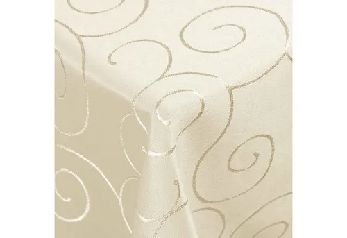 DecoHomeTextil Heimtextilmanufaktur Tischdecke Kringel Circle Tafeldecke Ornamente Damast Tischdecke