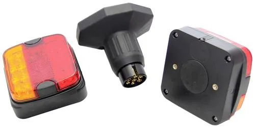Berger & Schröter Anhänger-Beleuchtungsset 7-polig - Zubehör für Autoanhänger mit Funk LED Beleuchtung, LiOn Akku und praktischer Magnethalterung für einfache Anbringung.
