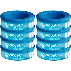 Angelcare 8er-Pack Nachfüllkassetten für Windeleimer Comfort Plus - Baby Windelbeutel, speziell für den Angelcare Comfort Plus entwickelt, bietet effektiven Geruchsschutz und fasst bis zu 180 Windeln pro Kassette für eine langanhaltende Nutzung.