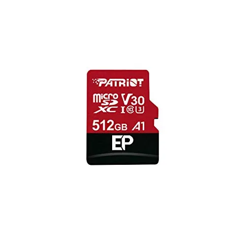 Patriot 512GB A1 V30 Micro SD Card - Speicherkarten für Android Phones und Tablets, ideal für 4K-Videoaufzeichnung mit Lesegeschwindigkeit bis zu 100 MB/s und Schreibgeschwindigkeit bis zu 80 MB/s.