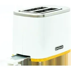 BOB HOME Edelstahl Toaster BUONGIORNO PANE 2-Scheiben mit Brötchenaufsatz - Weiß