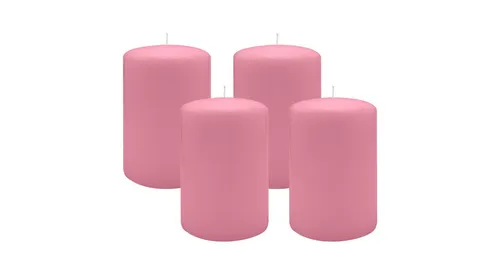 Kopschitz Stumpenkerzen 4er Set Altrosa - Stumpenkerzen aus 100% Paraffin, RAL-zertifiziert für höchste Qualität. Ideal für Adventskränze, mit einer Brenndauer von bis zu 140 Stunden. Hergestellt in Deutschland.