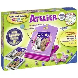 Ravensburger Malen nach Zahlen 28507 - Atelier Pferde für Kinder ab 7 Jahren - Kreatives Malset für Kinder ab 7 Jahren, fördert die Kreativität und Konzentration, ideal für kleine Künstler.