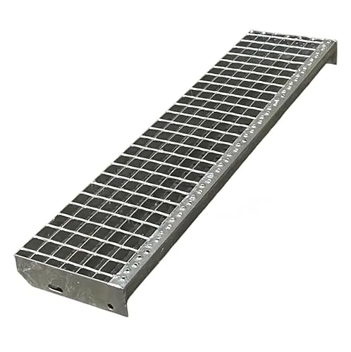Treppenstufen Metall Stufe 60cm - Verzinkte Gitterroststufen - Hochwertige Treppenstufen aus verzinktem Stahl mit einer Breite von 60 cm und einer Maschenweite von 30x30 mm. Ideal für den sicheren und langlebigen Einsatz im Außenbereich.