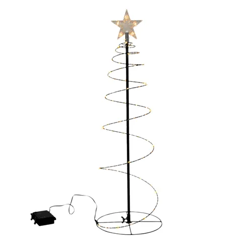 Spiral Weihnachtsbaum mit 80 Gold LED - Höhe ca. 60 cm - Batterie betrieben für Innen und Außen