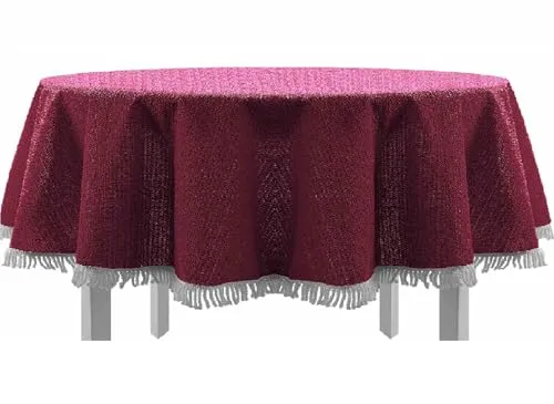 EXKLUSIV HEIMTEXTIL Gartentischdecke mit Fransen 150x210 cm - Outdoor-Tischdecke aus rutschhemmendem PVC, wasser- und schmutzabweisend, ideal für Garten, Balkon oder Terrasse – robust und pflegeleicht für unbeschwerte Stunden im Freien.