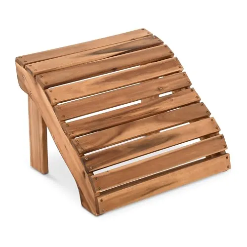 Raburg Fußbank SUNJA Premium - Geölter Akazienholz Hocker für Garten - Gartenhocker aus massiven Akazienholz, wetterfest und stabil bis 50 kg. Perfekte Ergänzung zum Canadian Adirondack Deck-Chair für entspanntes Sitzen und Chillen im Freien.