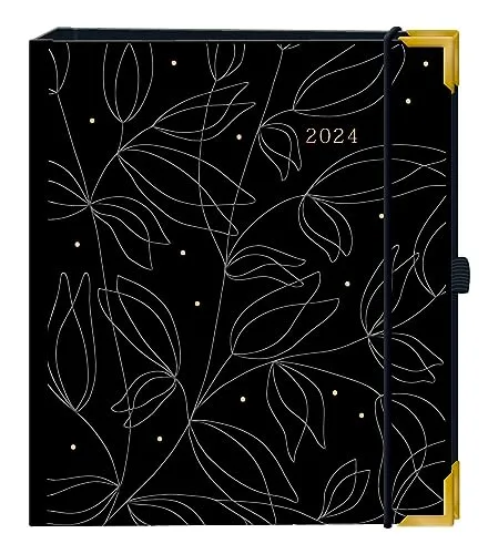 Terminplaner A5 Premium 2024 Black: Premium-Terminplaner