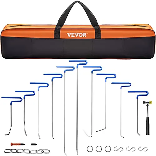 VEVOR Stangen-Dellenentfernungsset - 20 Stück Edelstahl-Dellenreparaturwerkzeuge - Lackierwerkzeuge für professionelle Dellenreparatur, inklusive 20 Teile und rostfreie Stangen für eine schonende Anwendung ohne Lackschäden.