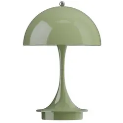 Louis Poulsen Panthella LED-Tischleuchte 160 Portable V3 - Moderne Dimmbar Tischleuchte in Moosgrün, ideal für jedes Zimmer. Mit warmweißem Licht (2700 K) und flexibler Akku-Nutzung für vielseitige Beleuchtung.