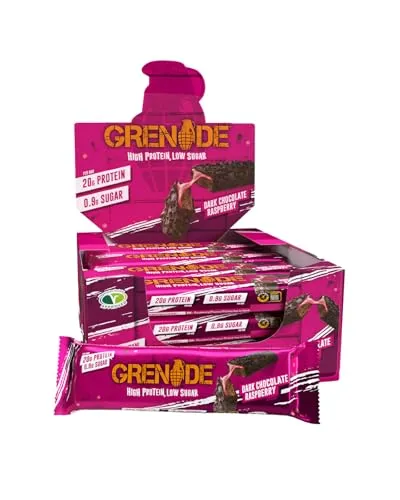 Grenade Proteinriegel (12 Stück) - Sportnahrung mit über 20g Eiweiß pro Riegel und weniger als 2g Zucker. Perfekt für aktive Lebensstile, erhältlich in köstlichen Geschmacksrichtungen wie Oreo und Birthday Cake.