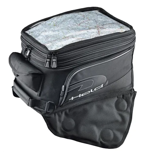 HELD Carry II Tankrucksack schwarz - 13-20 Liter Volumen, wasserabweisend mit 3 Außentaschen und Regenhaube