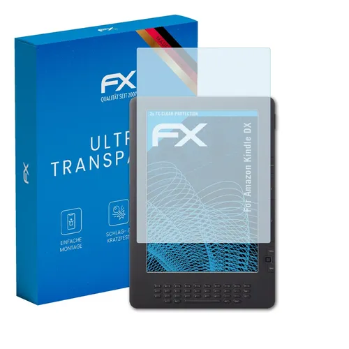 atFoliX 2x Displayschutzfolie für Amazon Kindle DX Schutzfolie klar Folie