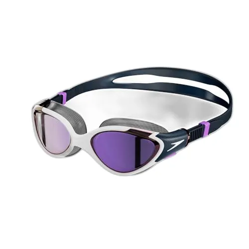 Speedo Damen Biofuse 2.0 verspiegelte Schwimmbrille - Schwimmbrillen mit patentiertem Verstellmechanismus, anti-beschlag und superweichen Dichtungen für maximalen Komfort beim Schwimmen.