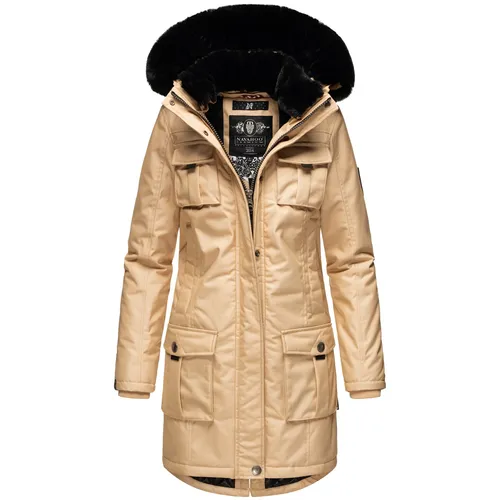 NAVAHOO Damen Wintermantel Parka mit abnehmbarer Kapuze und Einkaufstasche Tiniis