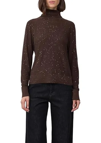 s.Oliver Rollkragenpullover mit Pailletten - Reguläre Passform, eleganter Feinstrick mit Rollkragen und langen Ärmeln. Ideal für Urlaub und Business-Anlässe.