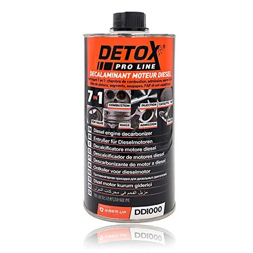 WARM UP Detox Diesel DD1000 Decarbonizzante Disincrostante Motore Diesel 7 in 1:Camera di Combustione Immissione Valvola EGR Testata Fasce Catalizzatore 1000ml