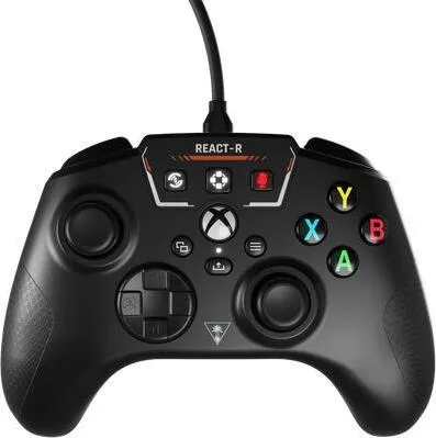 Turtle Beach REACT-R Controller Schwarz für Xbox Series X/S - Controller für Xbox Series X/S, Xbox One und PCs mit Superhuman Hearing Audio-Bedienelementen, ergonomischem Design und zwei zuweisbaren Schnellauslösetasten für blitzschnelle Reaktionen.