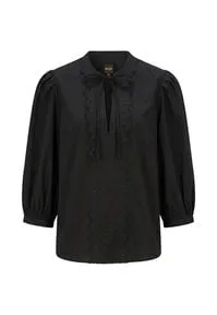 BOSS ORANGE Schlupfbluse Balet Premium Damenmode schwarz L (40) - Elegante Schlupfbluse aus 100% Baumwolle mit Ballonärmeln. Ideal für den lässigen Look und angenehm zu tragen. Maschinenwaschbar und pflegeleicht.